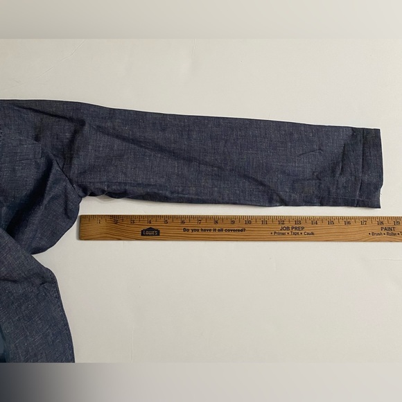 Calvin Klein Women's Blazer Size 8 Blue Chambray Cotton Linen Blend - Picture 7 of 11